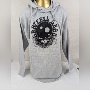 Grateful Dead Grey Hoodie With Iconic Skull On Front NWOT Large